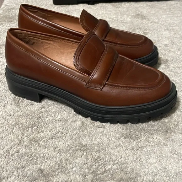 Madewell Brown Leather Penny Loafers - Picture 2 of 3